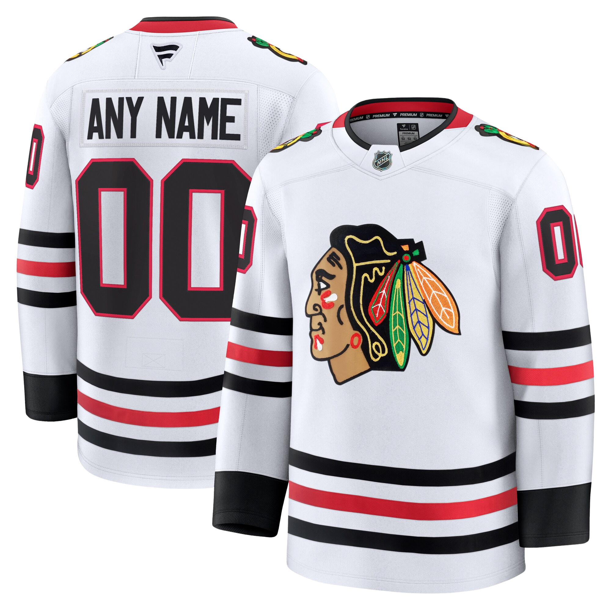 Customizable Chicago Blackhawks 2024 Fanatics Premium Official NHL AWAY Jersey