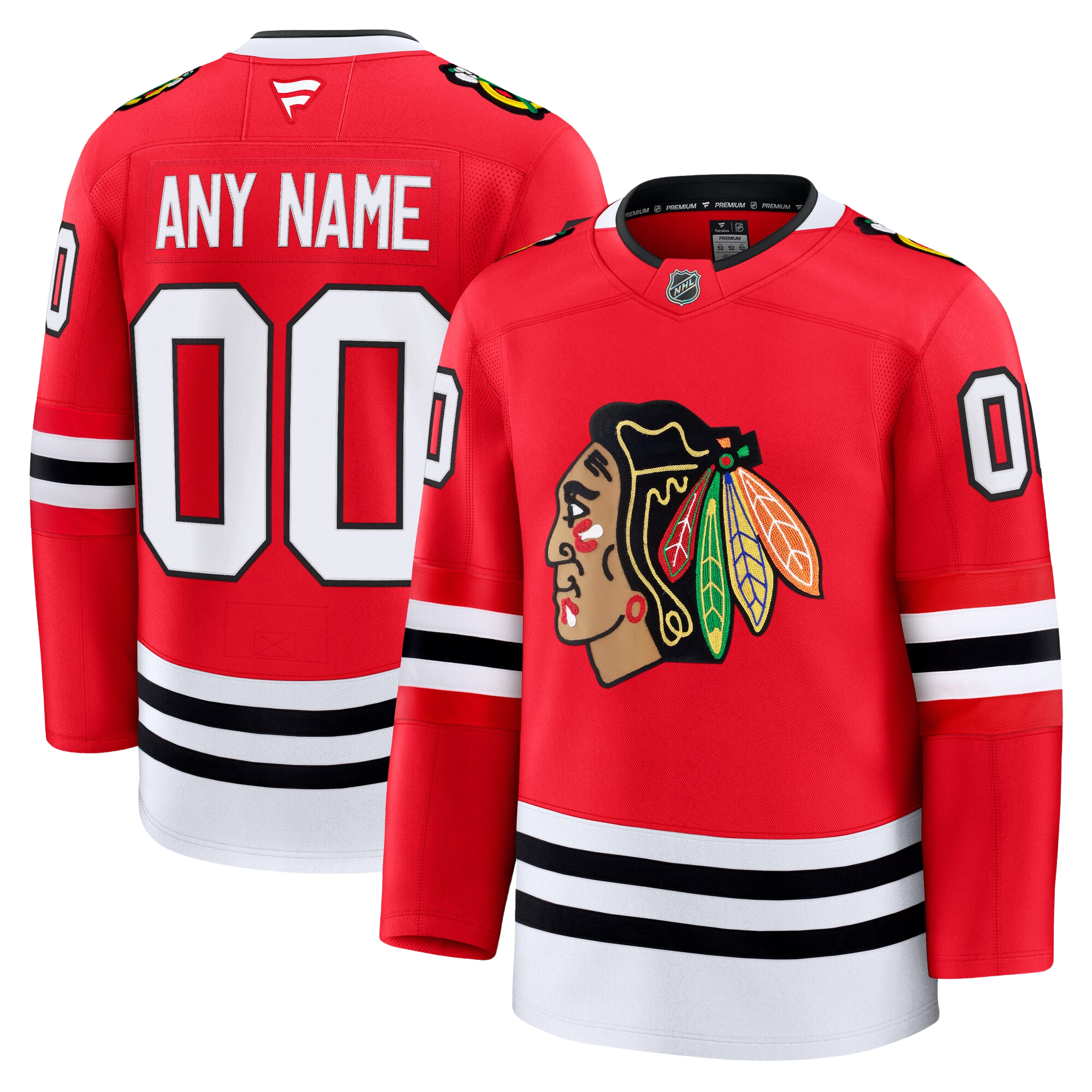 Customizable Chicago Blackhawks 2024 Fanatics Premium Official NHL HOME Jersey
