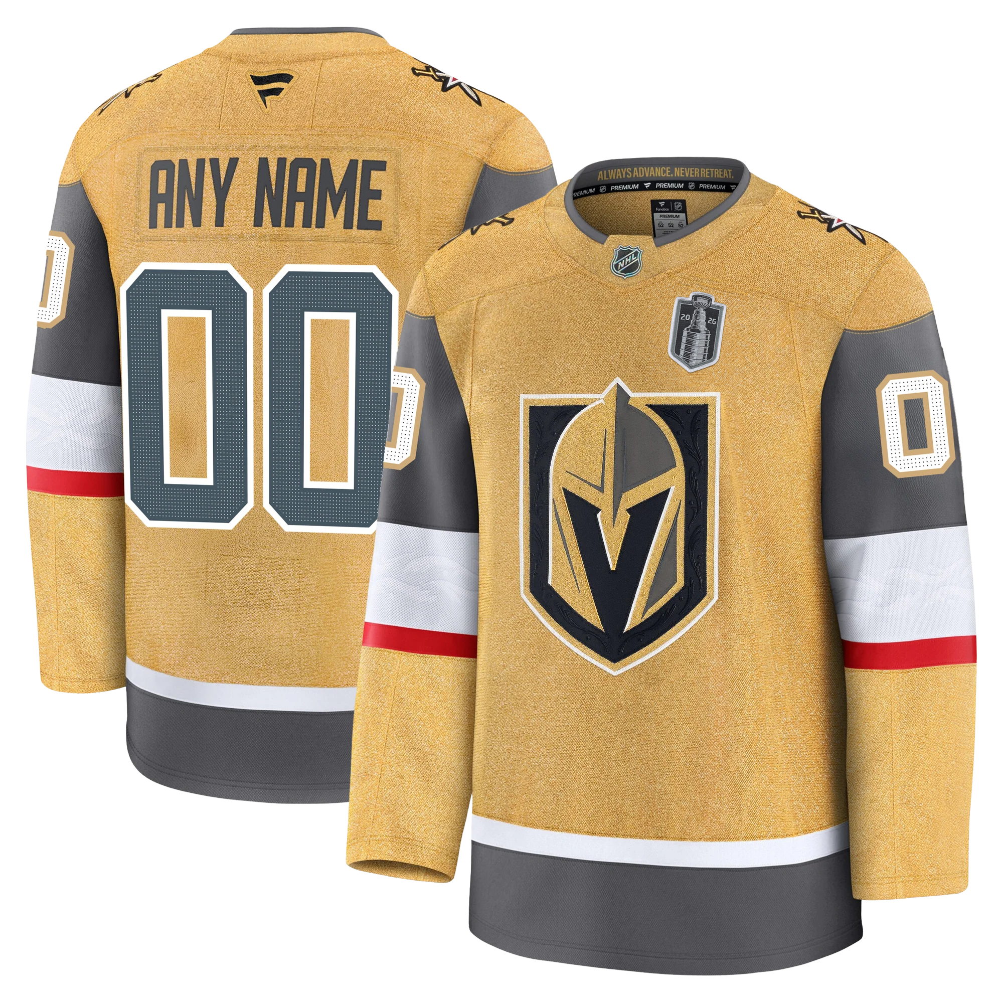 Customizable Vegas Golden Knights Fanatics Premium Official NHL Home Jersey With 2026 Stanley Cup Final Patch