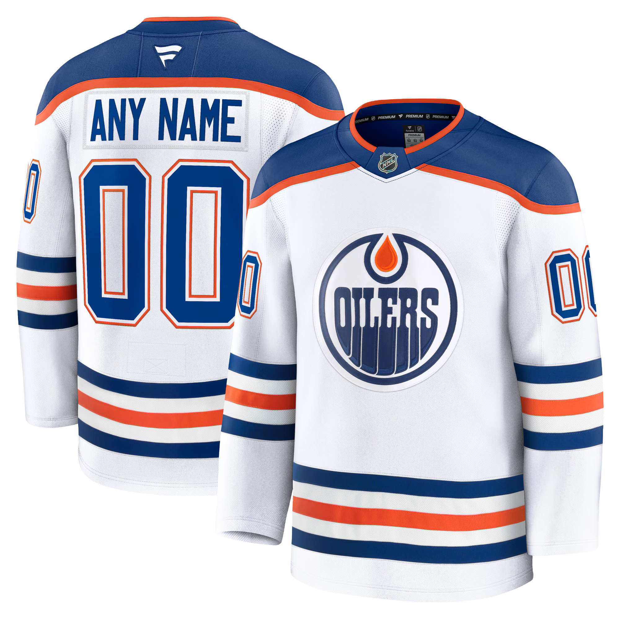 Customizable Edmonton Oilers 2024 Fanatics Premium Official NHL AWAY Jersey