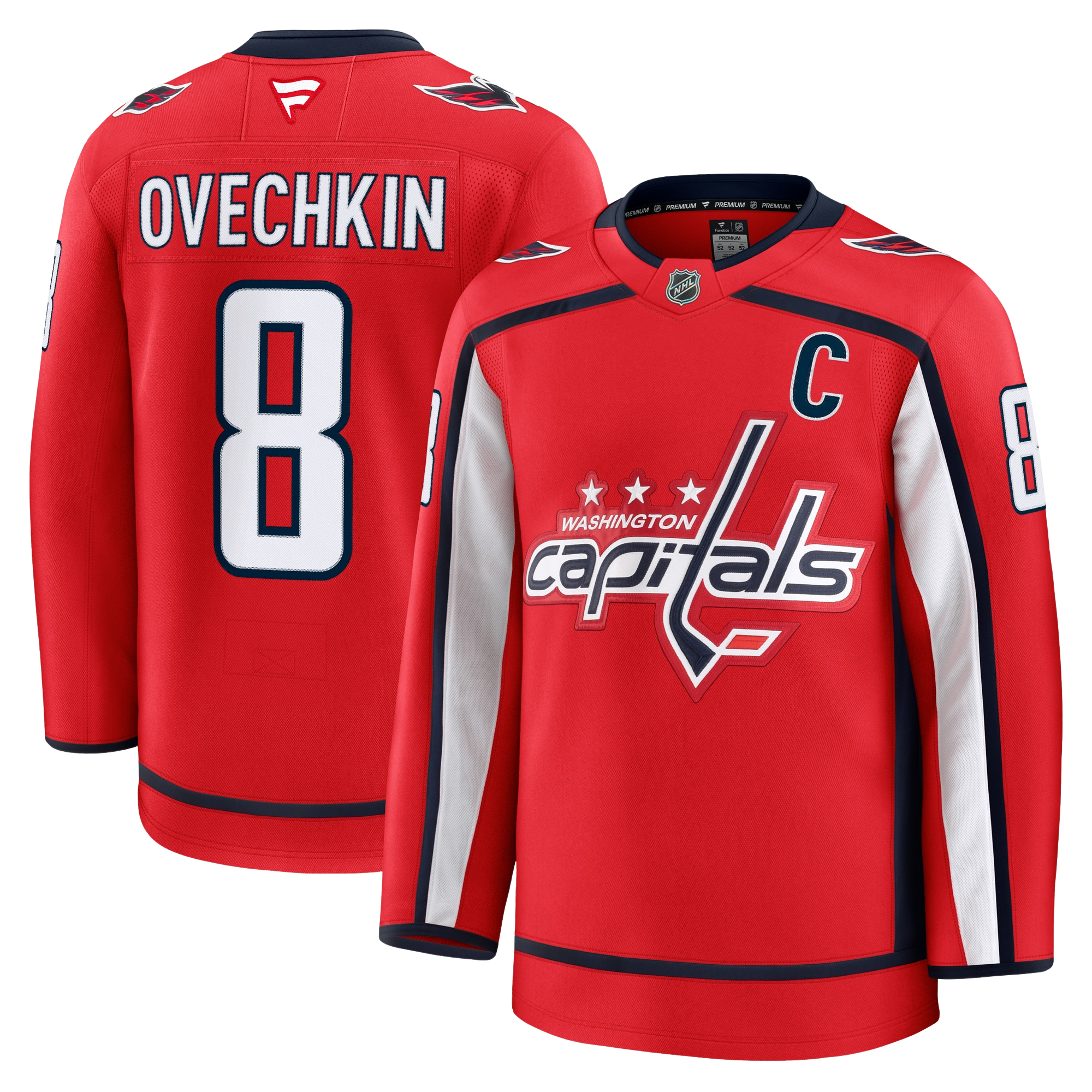 Alex Ovechkin Washington Capitals 2024 Fanatics Premium Official NHL HOME Jersey