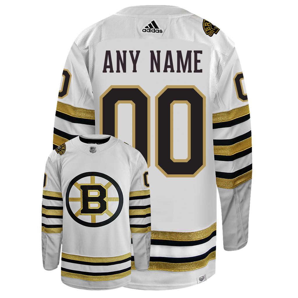 Customizable Boston Bruins Centennial Adidas Primegreen Authentic NHL Hockey Jersey