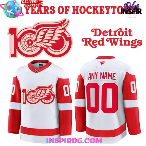 Detroit Red Wings 100 Years Of Hockeytown White Hockey Jersey