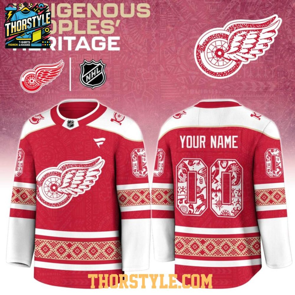 Detroit Red Wings Indigenous People Holiday 2025 Personalized Hockey Jersey