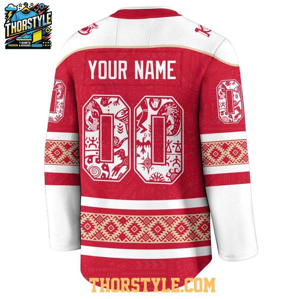 Detroit Red Wings Indigenous People Holiday 2025 Personalized Hockey Jersey