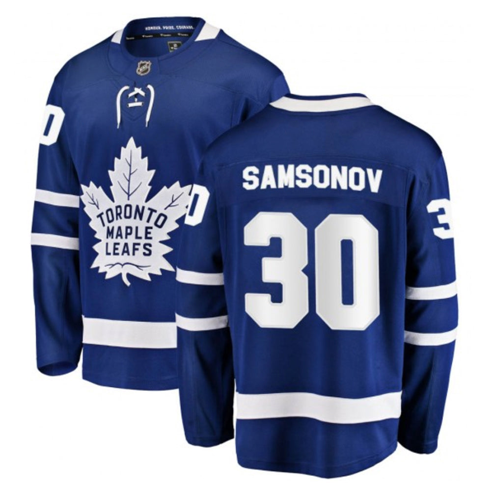 Ilya Samsonov Toronto Maple Leafs 30 Jersey