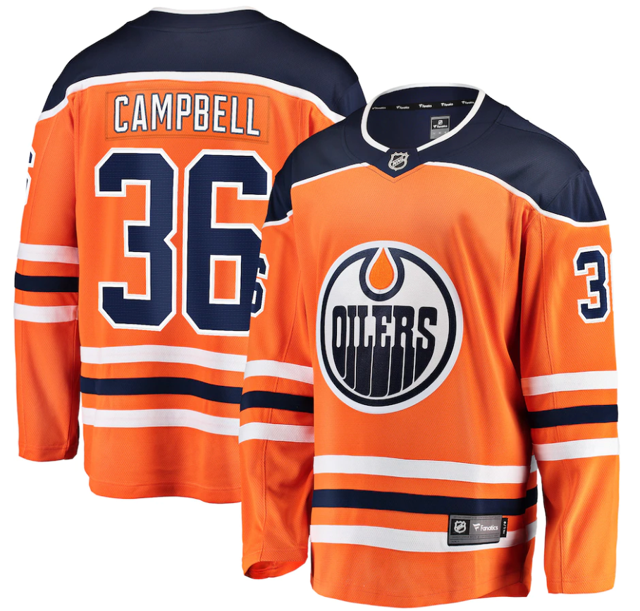 Jack Campbell Edmonton Oilers 36 Jersey