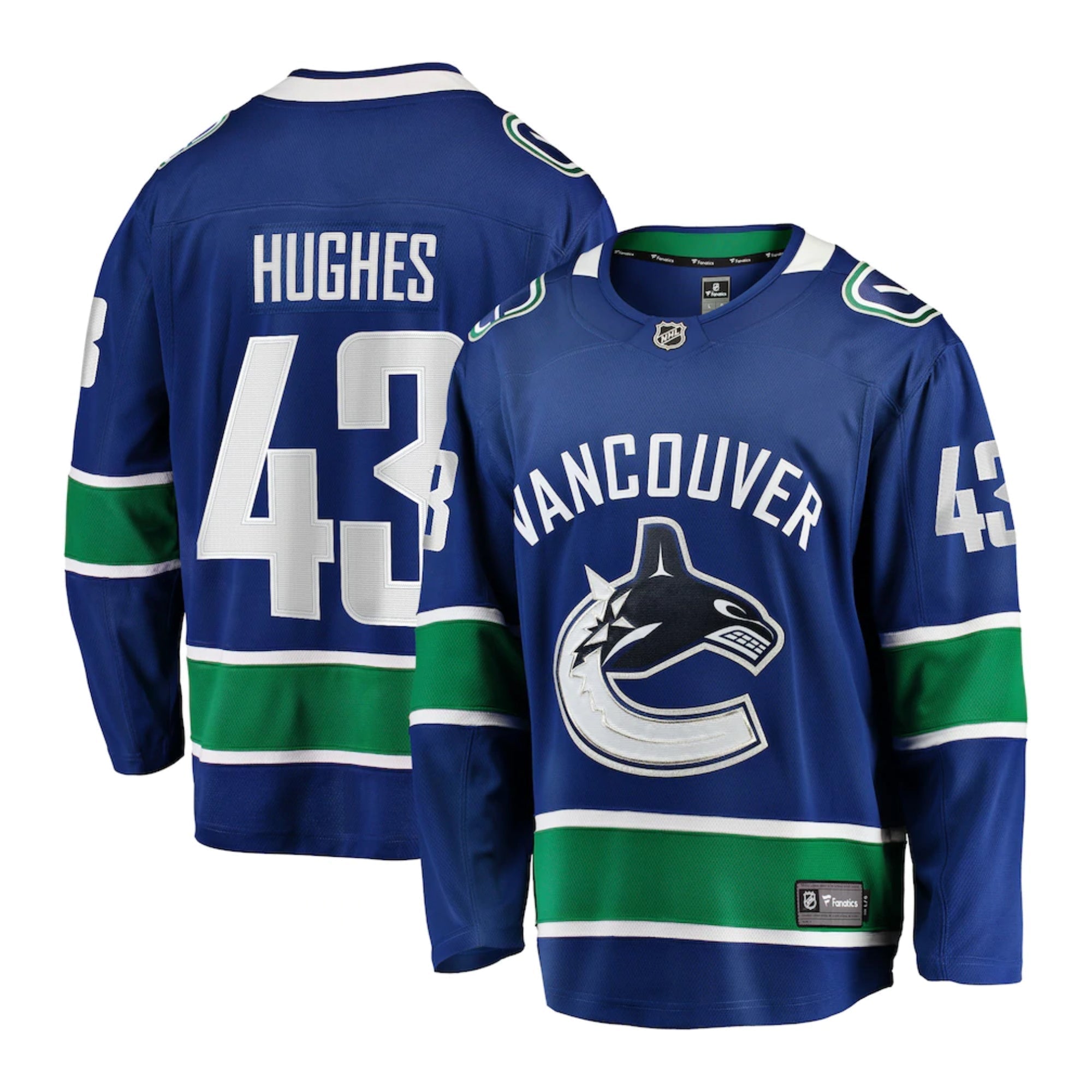 Quinn Hughes Vancouver Canucks 43 Jersey