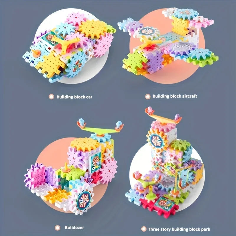 Hot 83-263 PCS Electric Gears 3D Puzzle Model Building Kits Plastic Brick Blocks Educational Toys For Kids Children Xmas Gifts