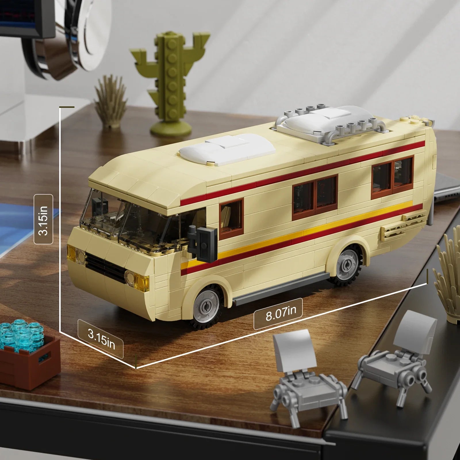 MOC Breaking Bad Cooking Lab RV Car Pinkman Edacational Building Blocks Set Walter White Vehicle Toy For Children Birthday Gift