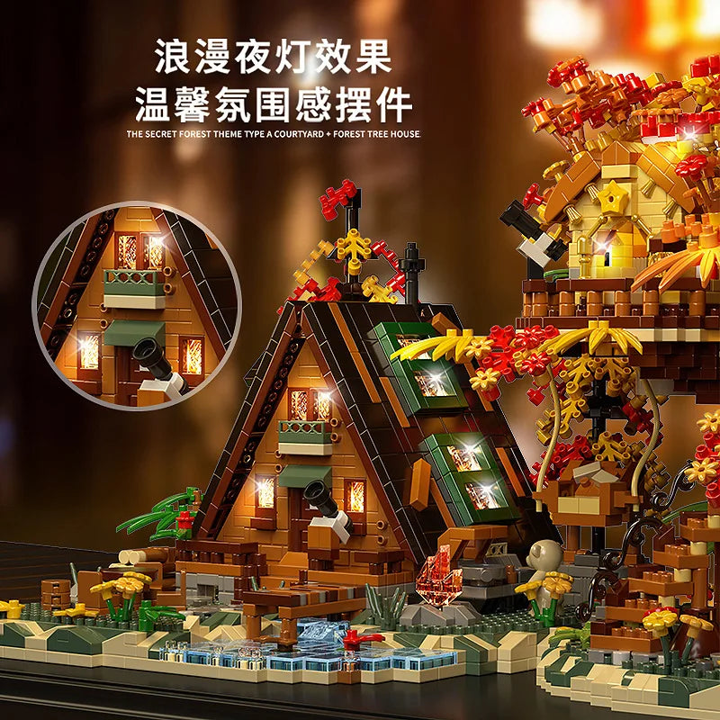 Tree House Bricks Construction Set Adult Building Blocks Toys for Children Girls Gifts Mini Blocks Construction Set Micro Brick
