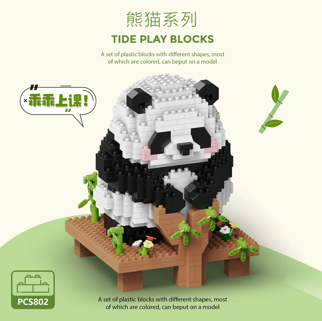Creative Panda Mini Block Animal Building Block Set Bricks Educational Toy For Children Boys 6 to 10 Year Old Girl Birthday Gift