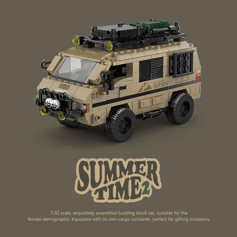 489PCS Camper Building Blocks City Passenger Truck Van Model Bricks Set With Display Box Kids Educational DIY Toy Holiday Gifts