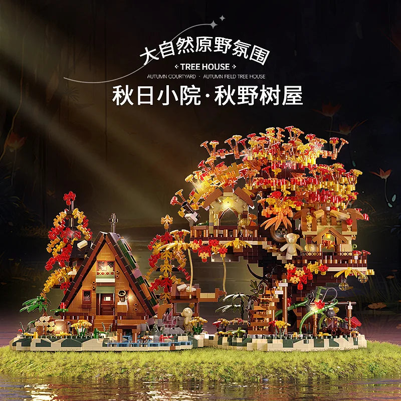 Tree House Bricks Construction Set Adult Building Blocks Toys for Children Girls Gifts Mini Blocks Construction Set Micro Brick