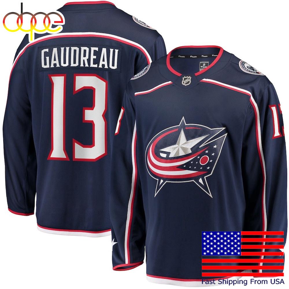 Columbus Blue Jackets Johnny Gaudreau Navy Breakaway Player Hockey Jersey
