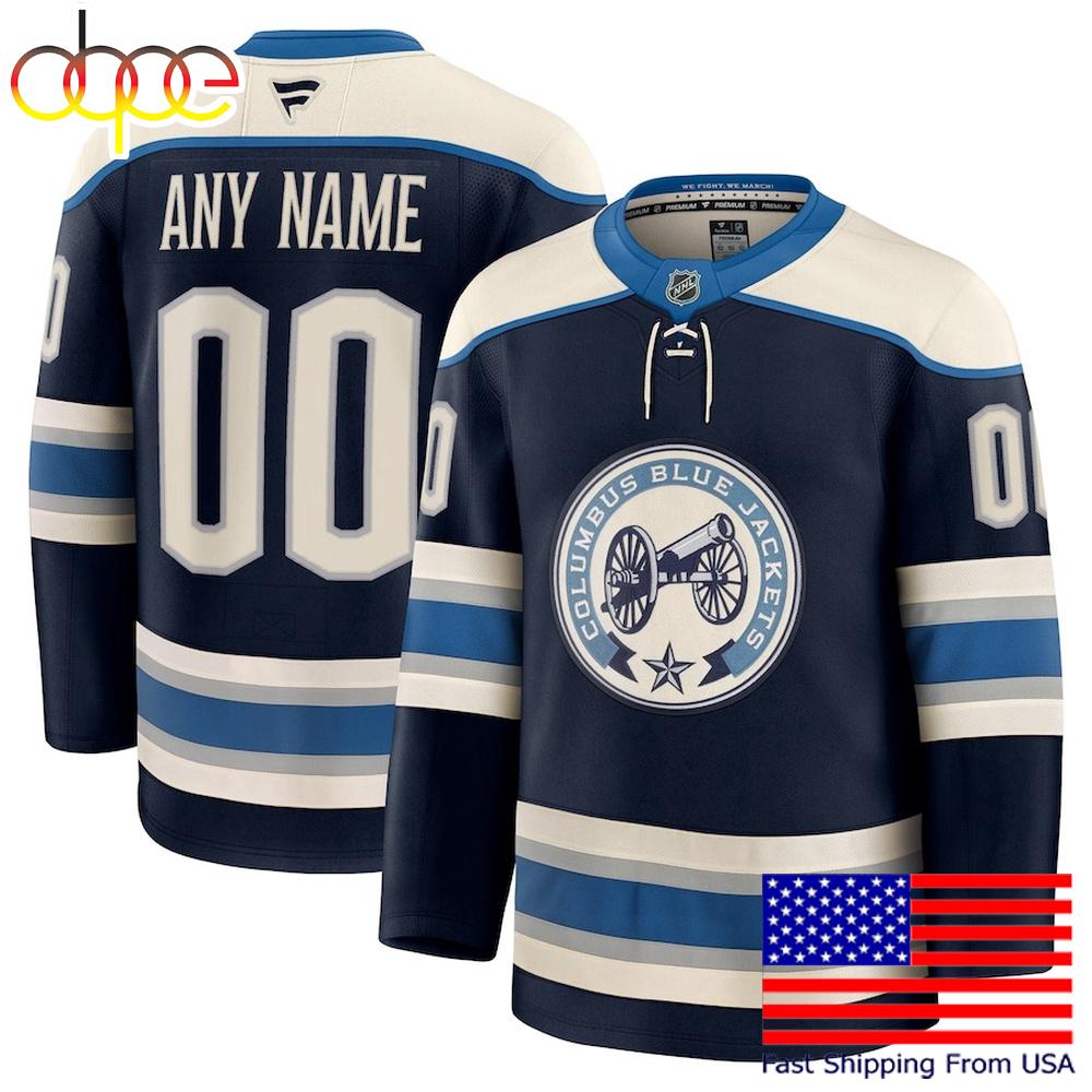 Columbus Blue Jackets Navy Alternate Premium Custom Hockey Jersey