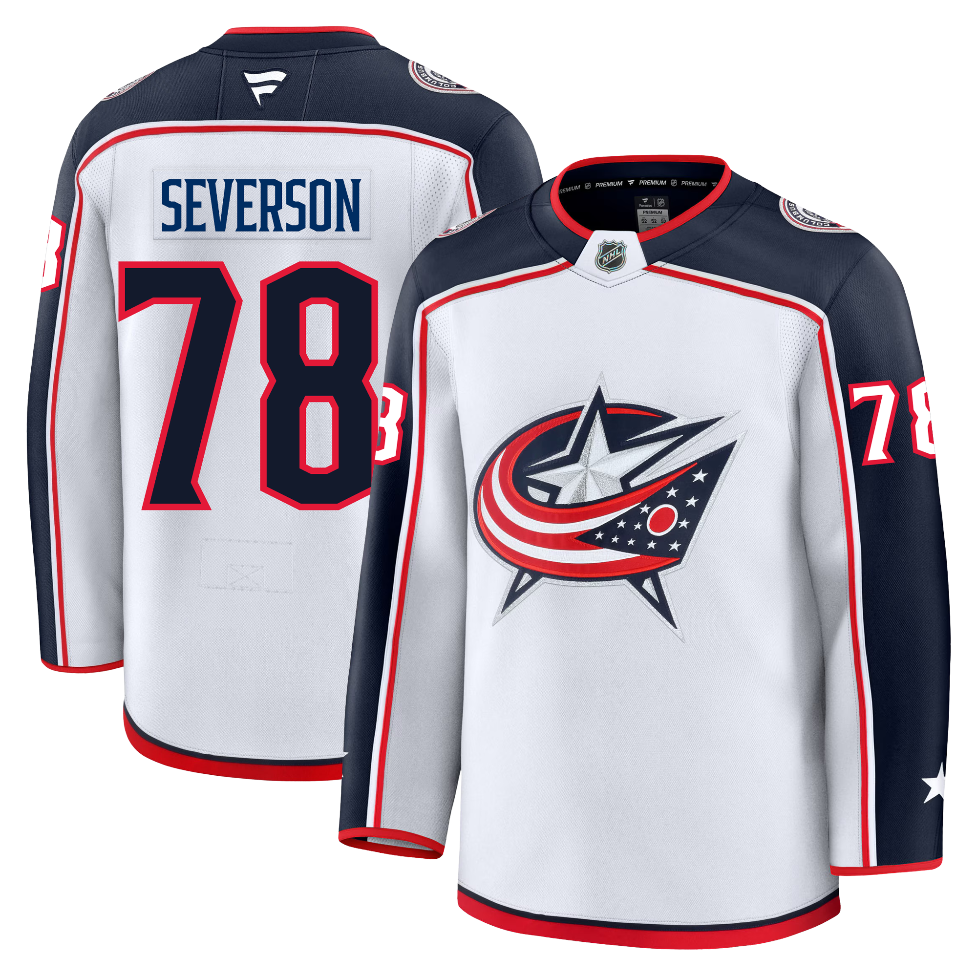 Damon Severson Columbus Blue Jackets Fanatics Premium Away Jersey