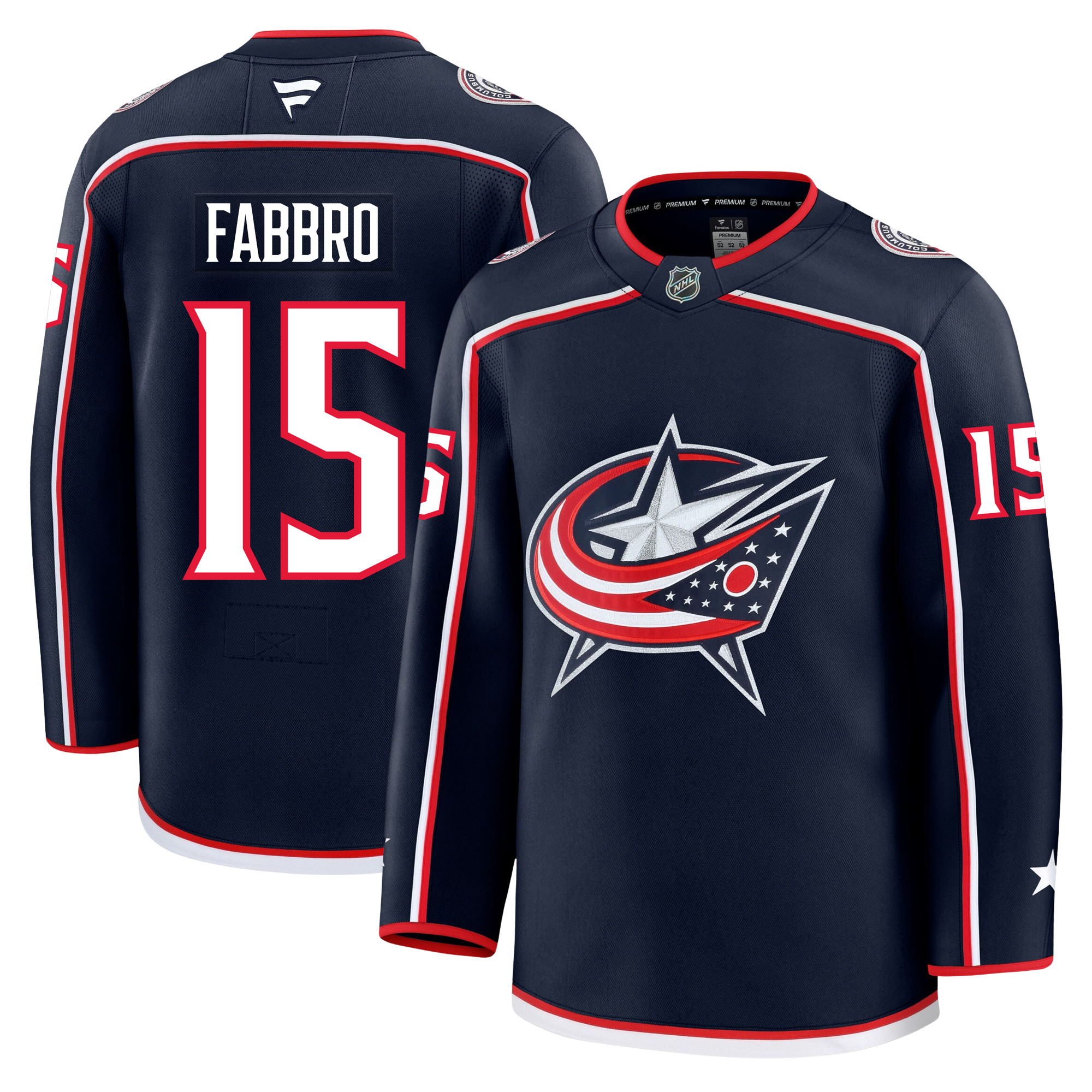 Dante Fabbro Columbus Blue Jackets Fanatics Premium Home Jersey