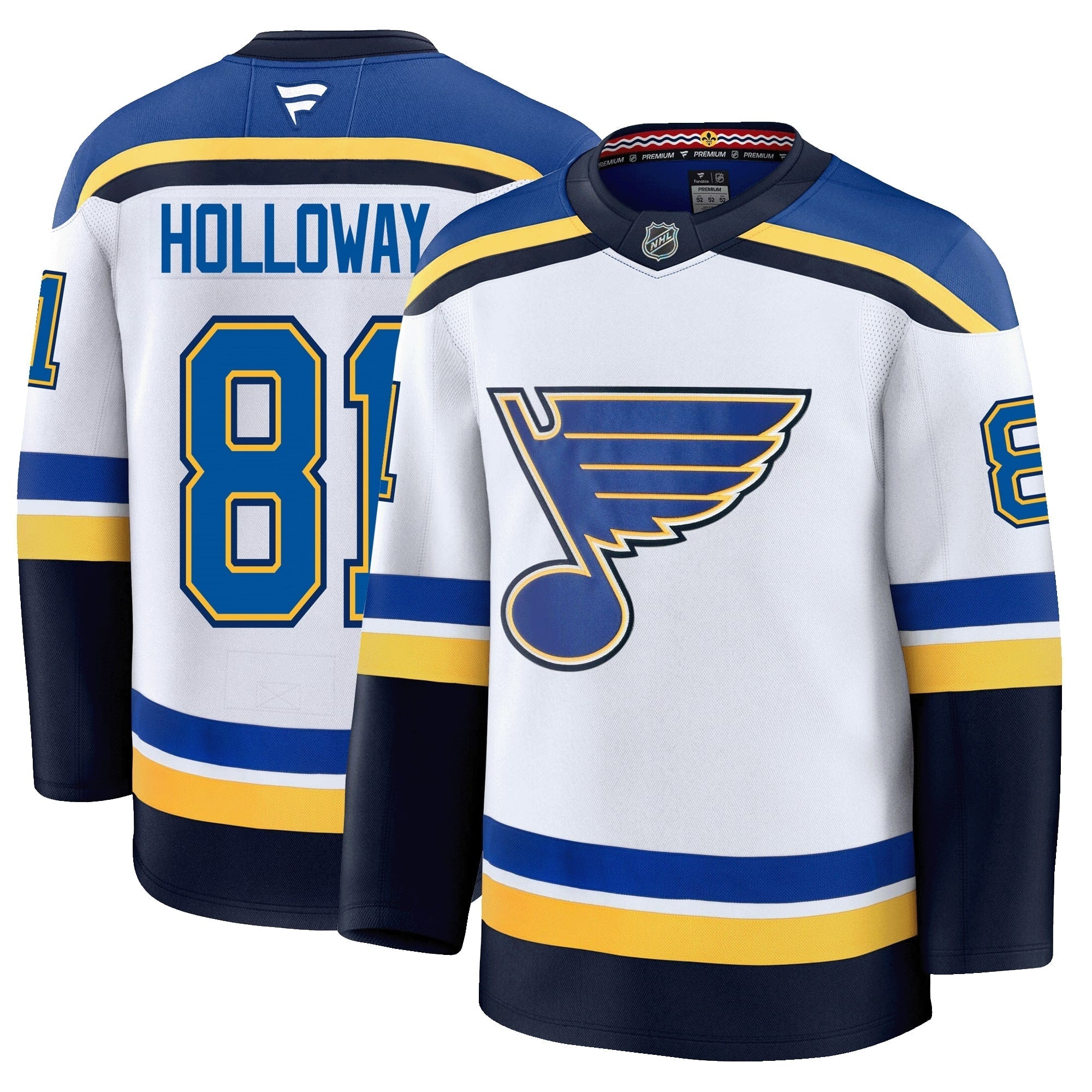 Dylan Holloway St. Louis Blues Fanatics Premium Away Jersey