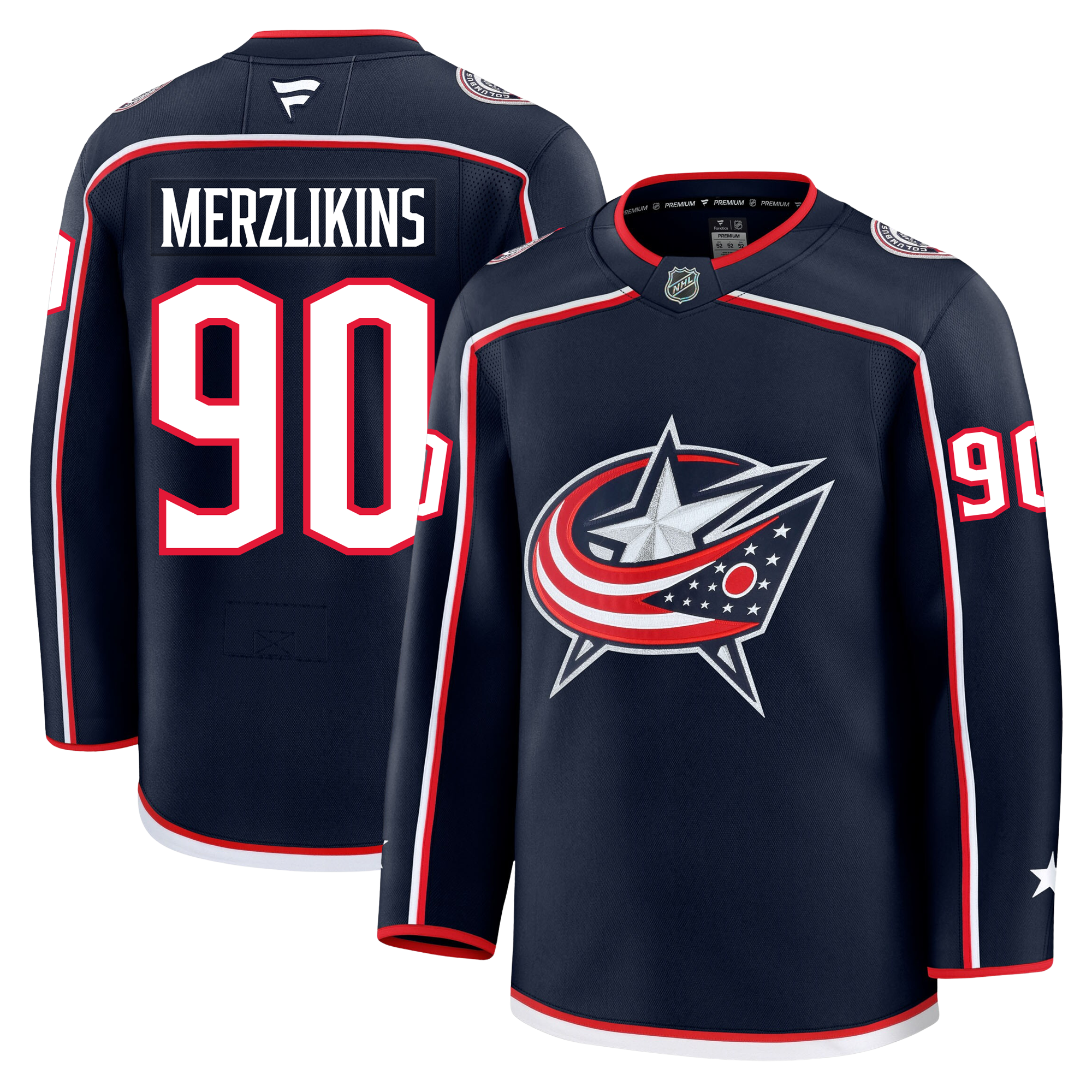 Elvis Merzlikins Columbus Blue Jackets Fanatics Premium Home Jersey