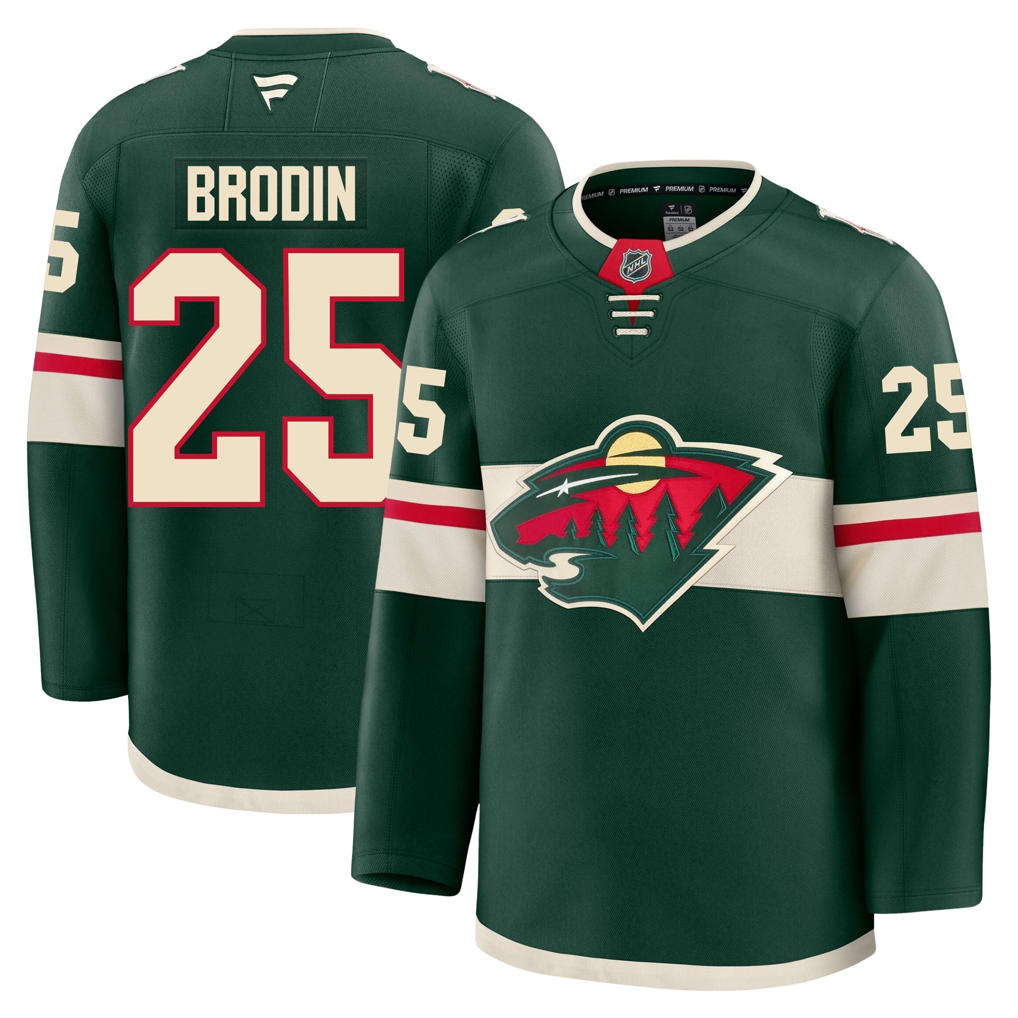 Jonas Brodin Minnesota Wild Fanatics Premium Home Jersey