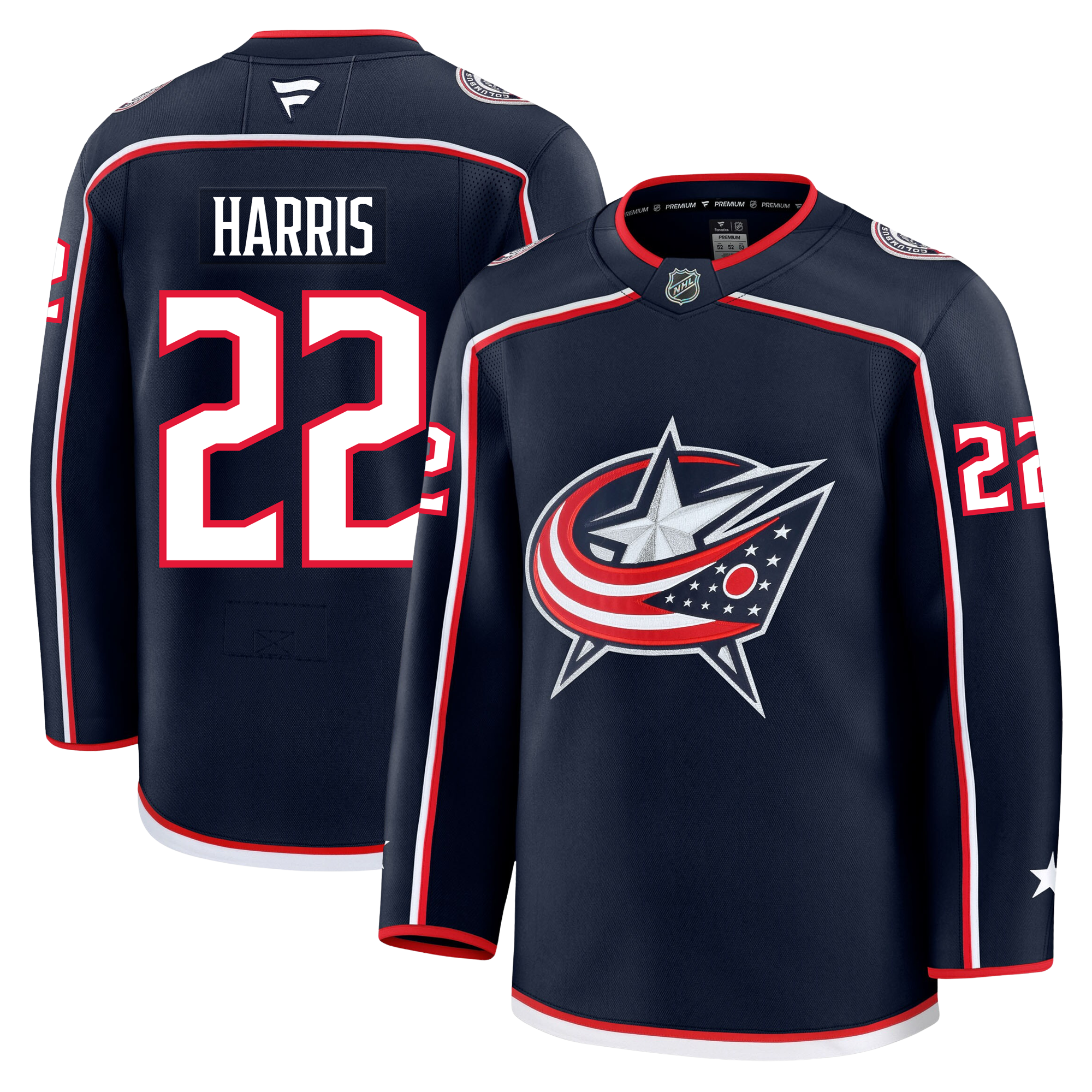 Jordan Harris Columbus Blue Jackets Fanatics Premium Home Jersey