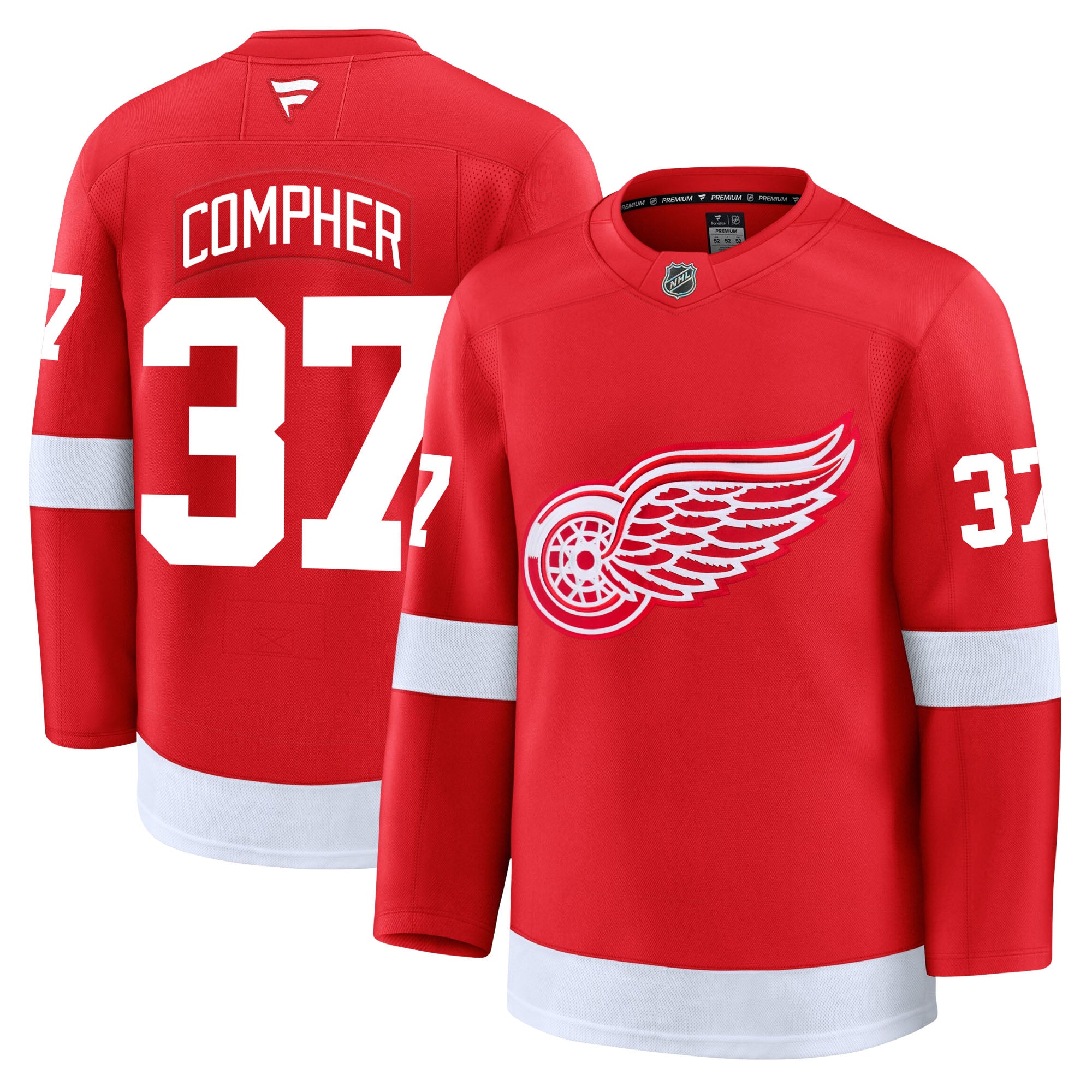 J.T. Compher Detroit Red Wings Fanatics Premium Home Jersey