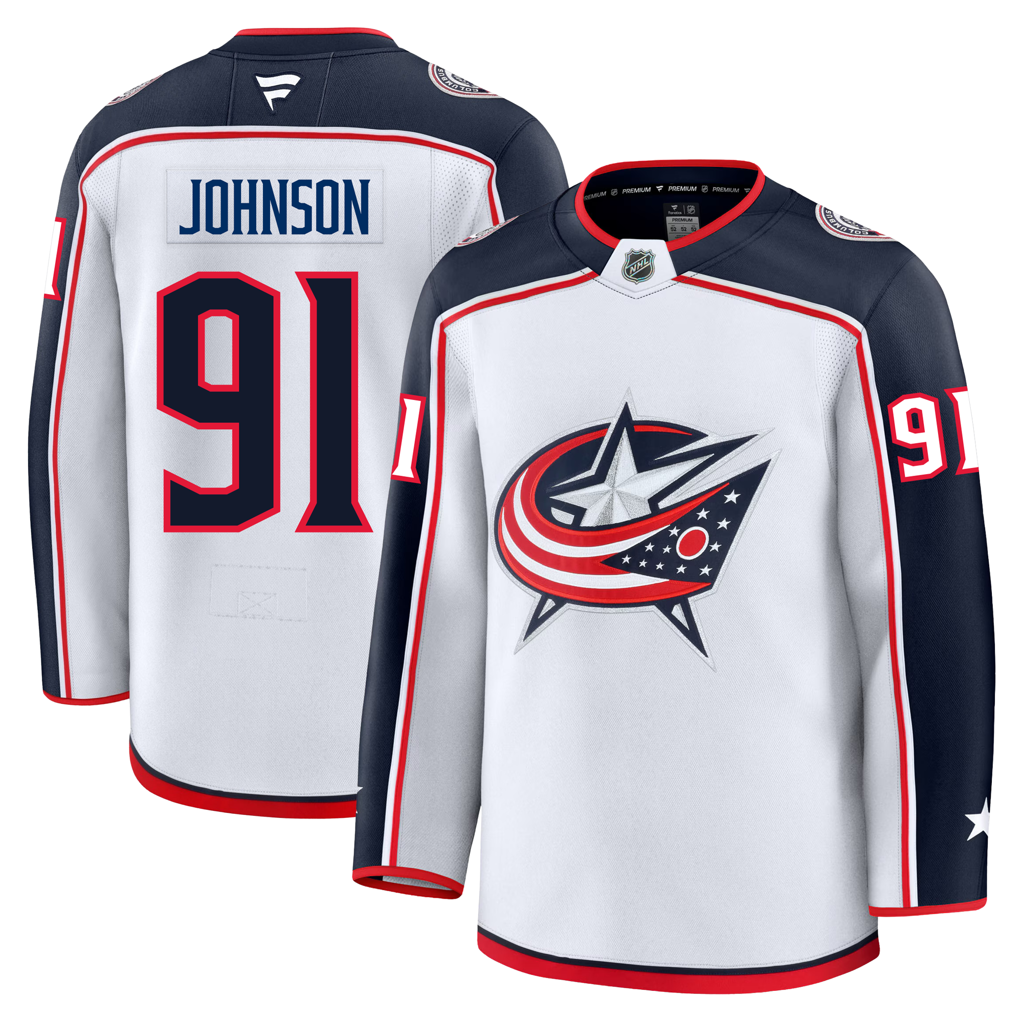 Kent Johnson Columbus Blue Jackets Fanatics Premium Away Jersey