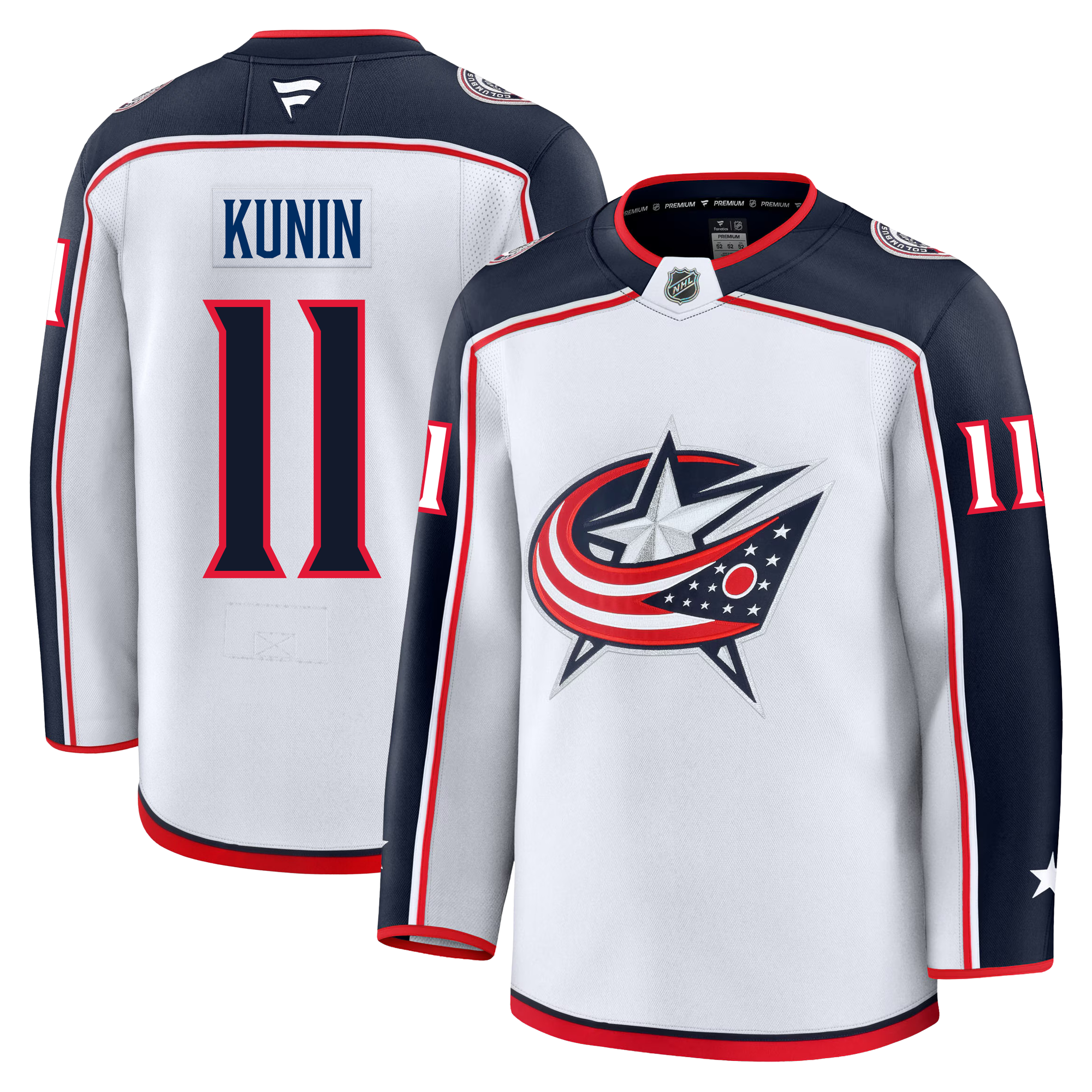 Luke Kunin Columbus Blue Jackets Fanatics Premium Away Jersey