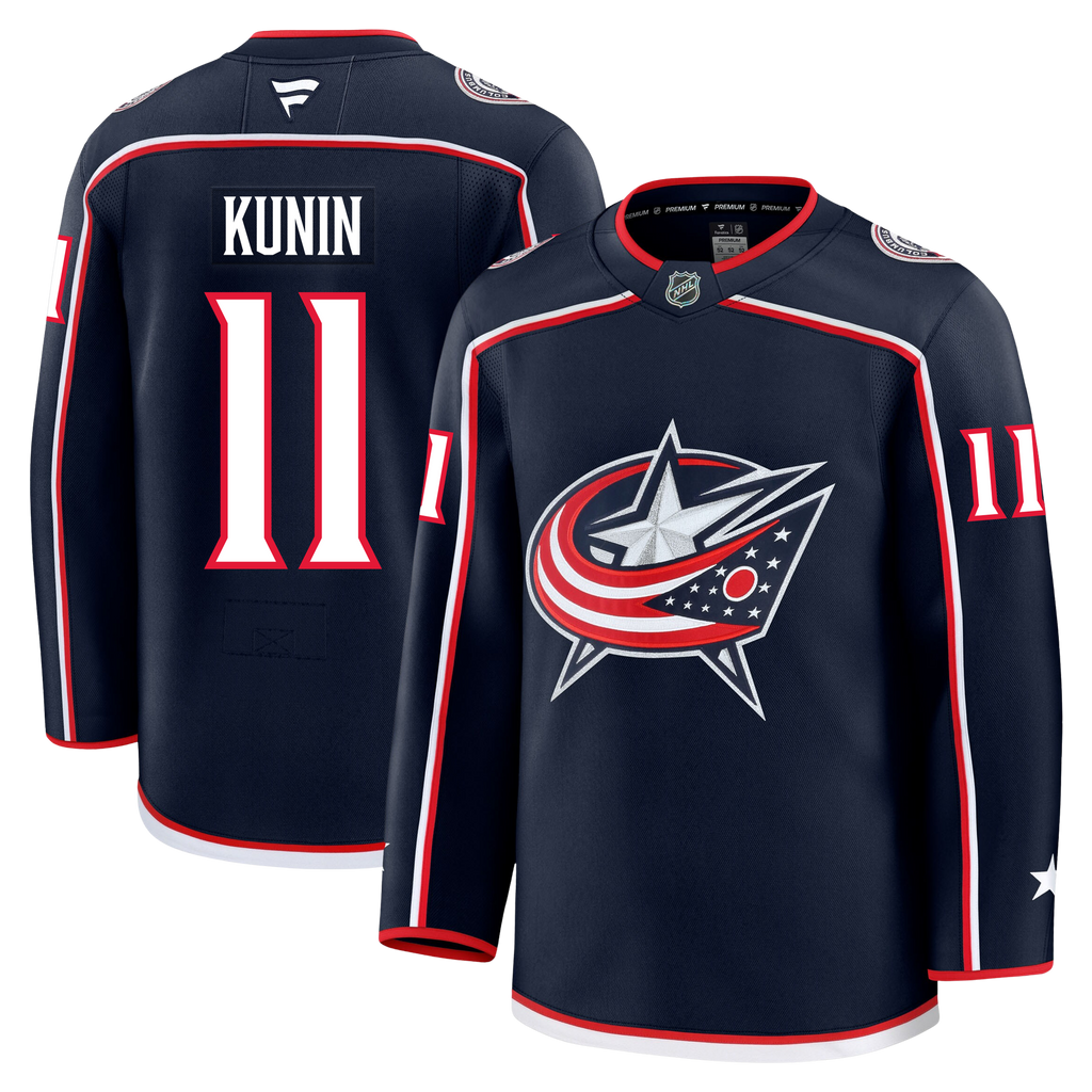 Luke Kunin Columbus Blue Jackets Fanatics Premium Home Jersey