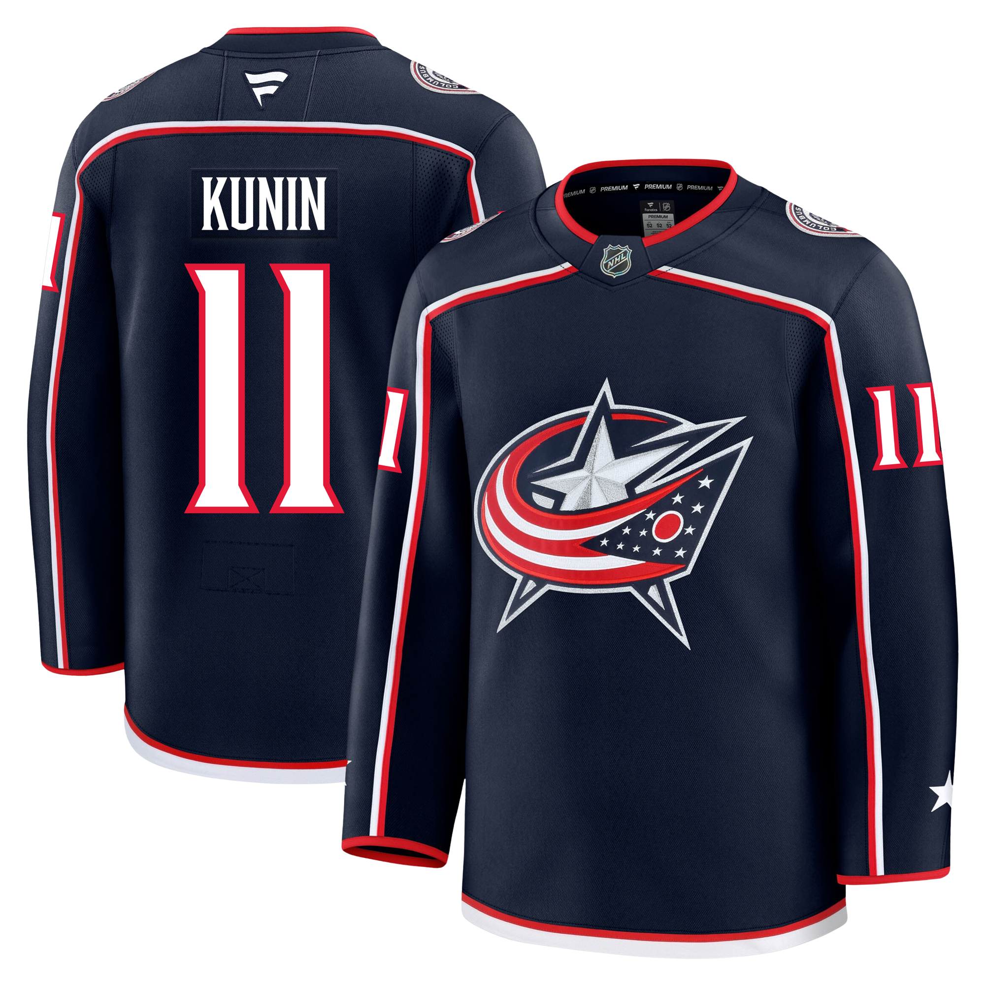 Luke Kunin Columbus Blue Jackets Fanatics Premium Home Jersey