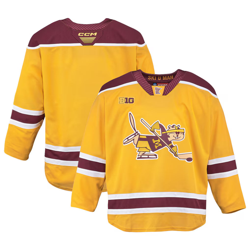 Minnesota Golden Gophers CCM Third Hockey Jersey – Gold