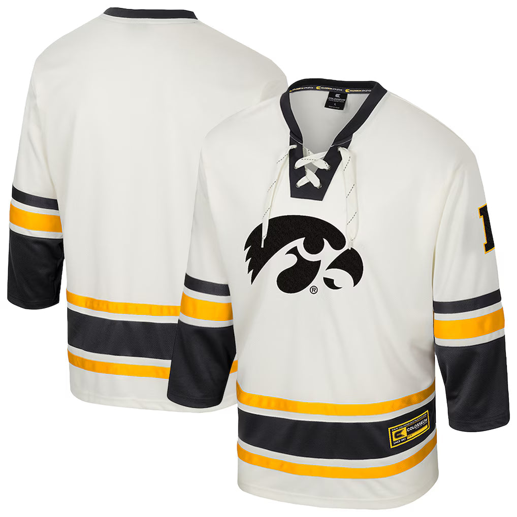 Iowa Hawkeyes Colosseum Puck Proud Fashion Hockey Jersey - Cream
