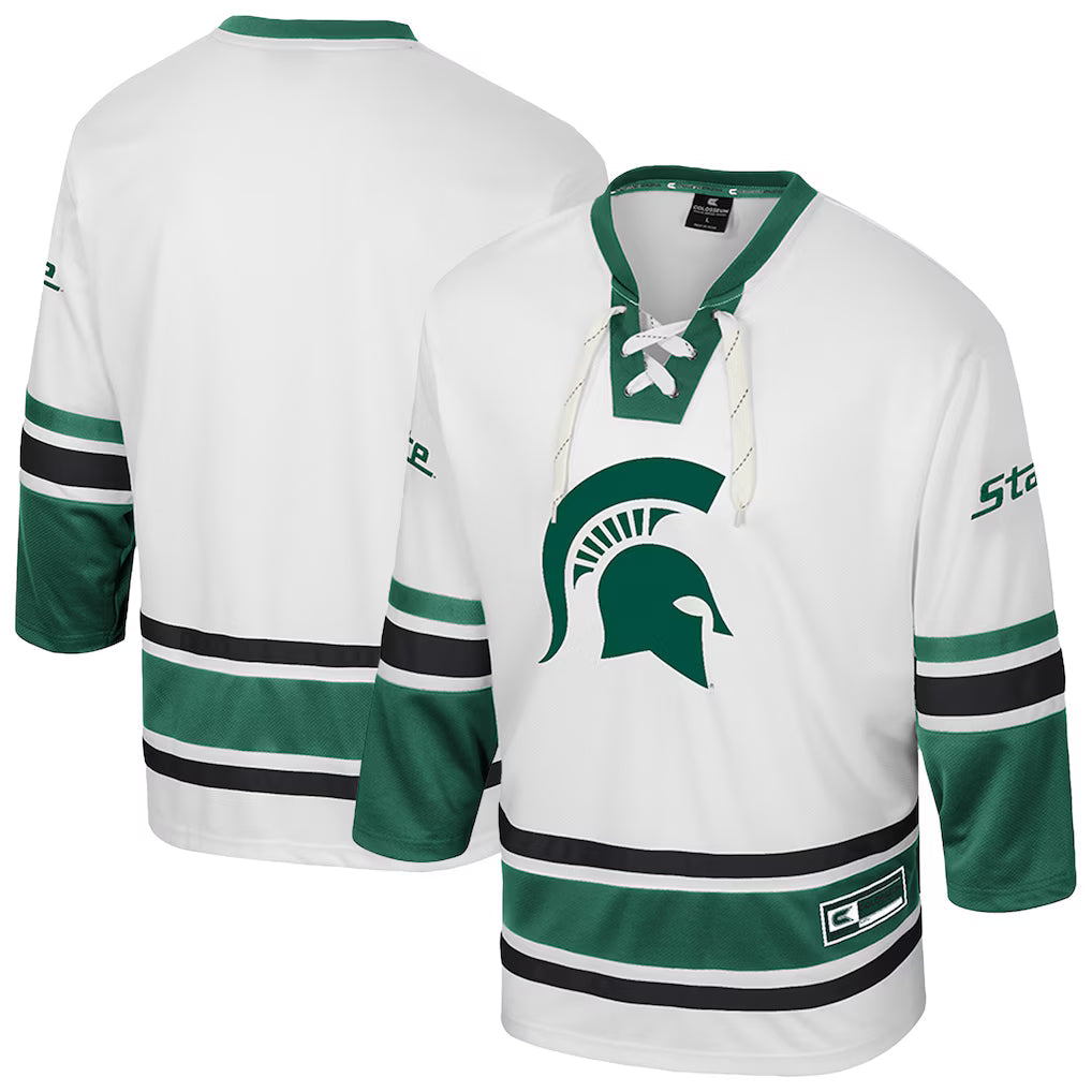 Michigan State Spartans Colosseum Puck Proud Fashion Hockey Jersey - Cream