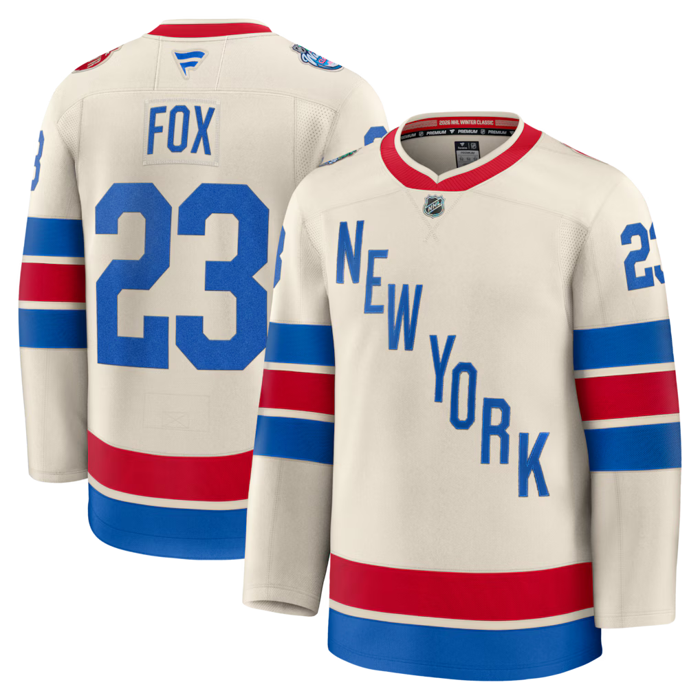 Adam Fox New York Rangers 2026 NHL Winter Classic Premium Jersey - Beige