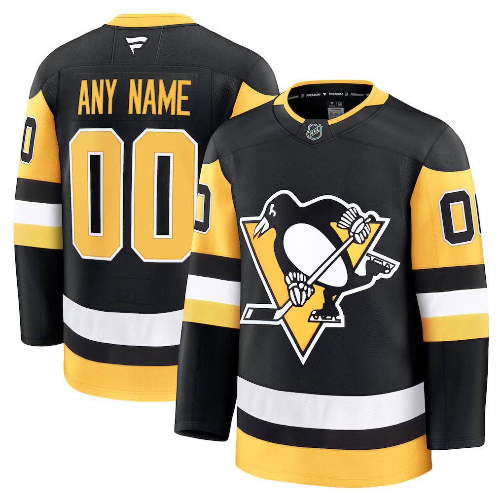 Custom Pittsburgh Penguins Home Premium Jersey - Black