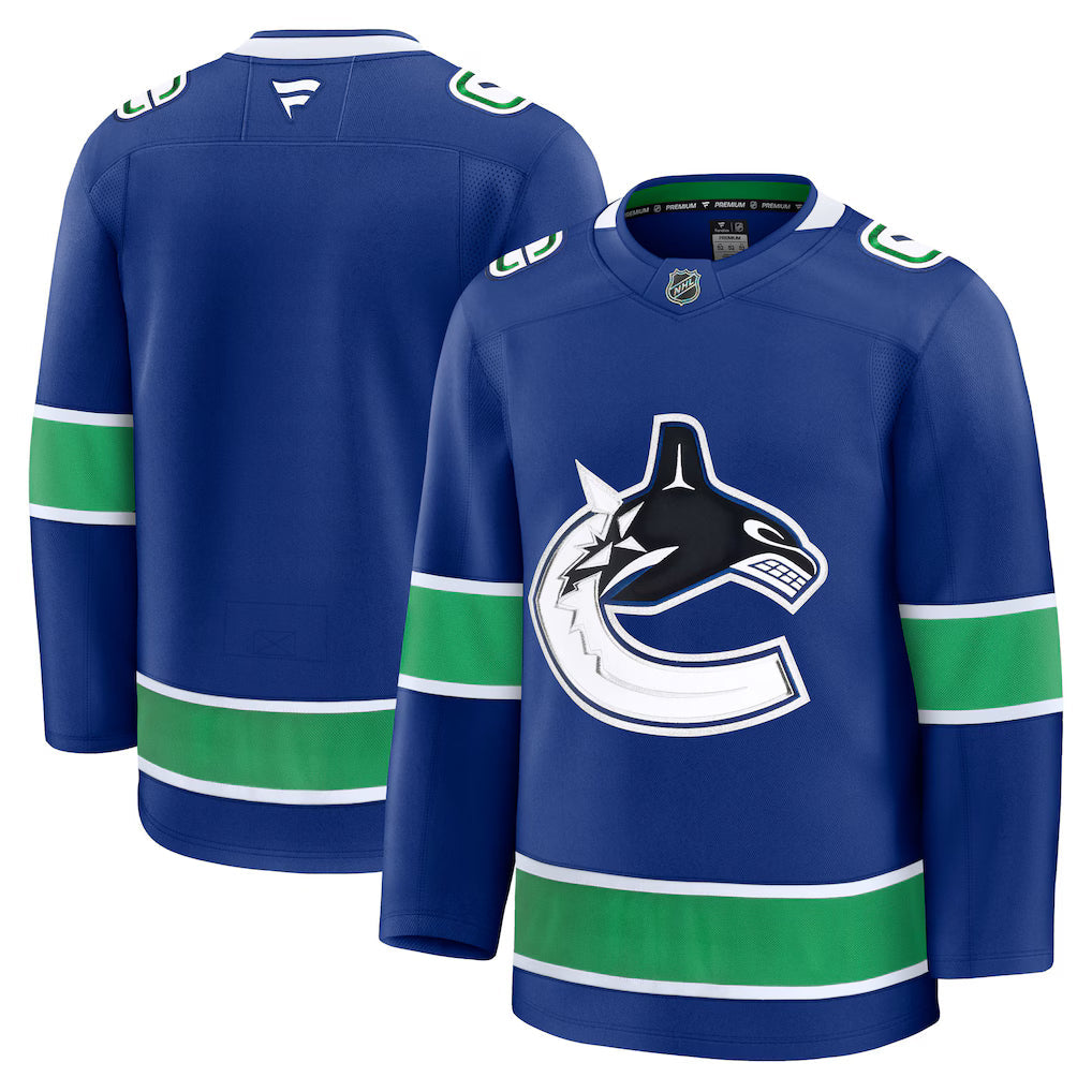 Vancouver Canucks NHL Fanatics Home Premium Jersey – Blue (USA Stock)