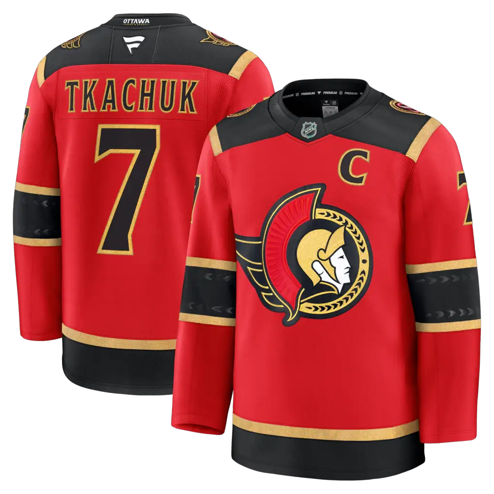Ottawa Senators NHL Brady Tkachuk Fanatics Alternate Premium Jersey – Red (USA Stock)