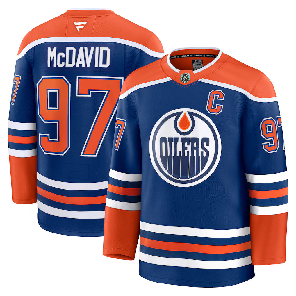 Edmonton Oilers NHL Connor McDavid Fanatics Home Premium Jersey – Royal (USA Stock)