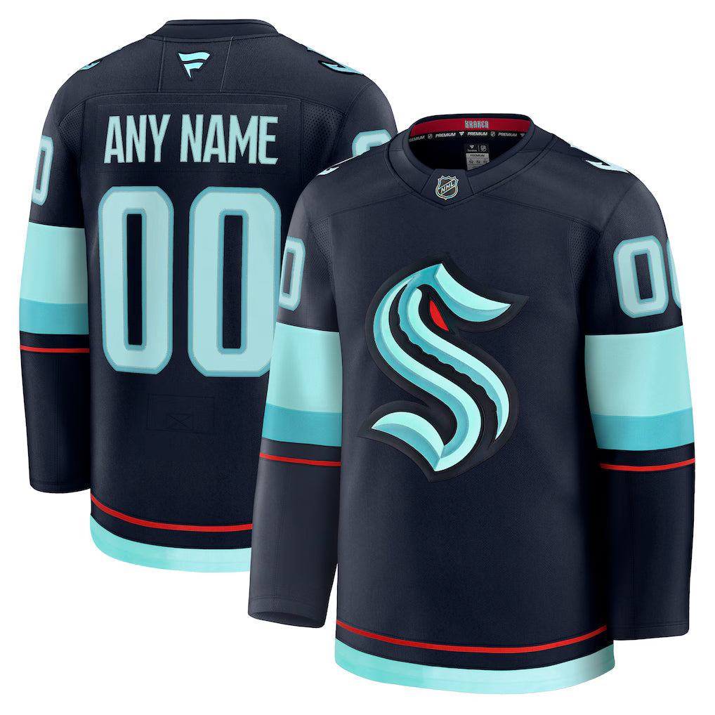 Custom Seattle Kraken Home Premium Jersey - Deep Sea Blue