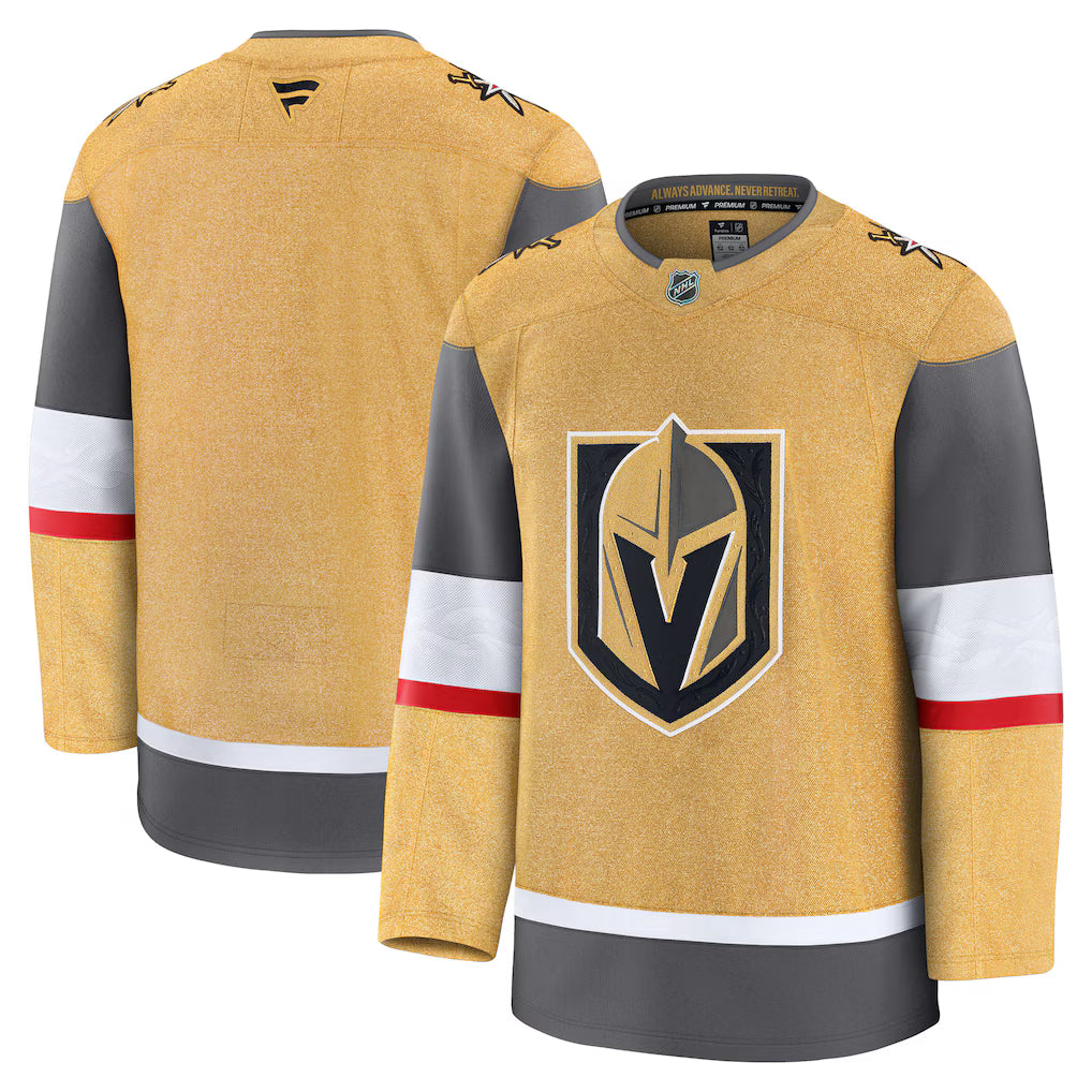 Vegas Golden Knights NHL Fanatics Home Premium Jersey – Gold (USA Stock)