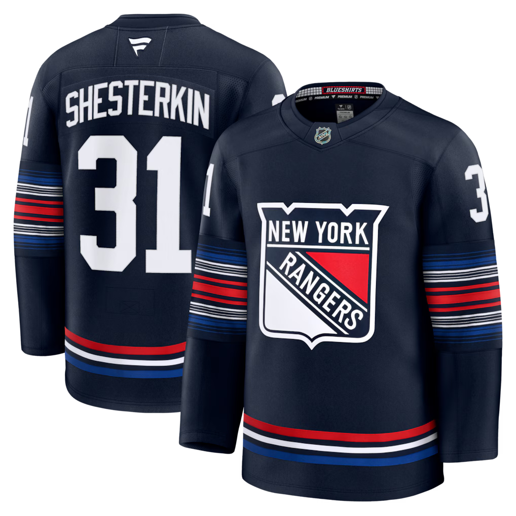New York Rangers NHL Igor Shesterkin Fanatics Alternate Premium Jersey - Navy (USA Stock)
