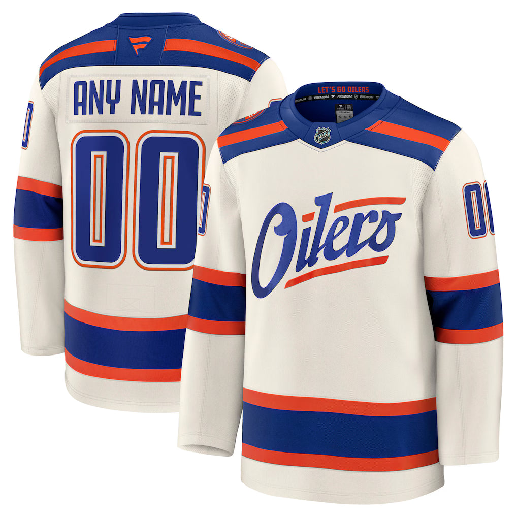Edmonton Oilers Alternate Premium Custom Jersey - Light Beige