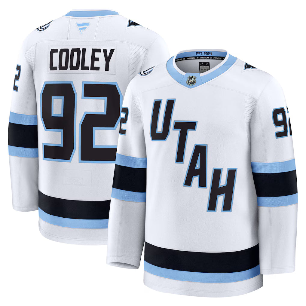 Utah Mammoth NHL Logan Cooley Fanatics Away Premium Player Jersey - White (USA Stock)
