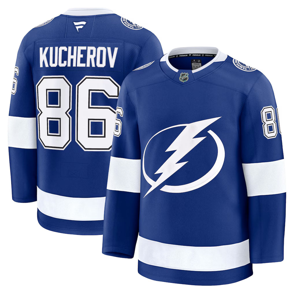 Tampa Bay Lightning NHL Nikita Kucherov Fanatics Home Premium Jersey – Blue (USA Stock)