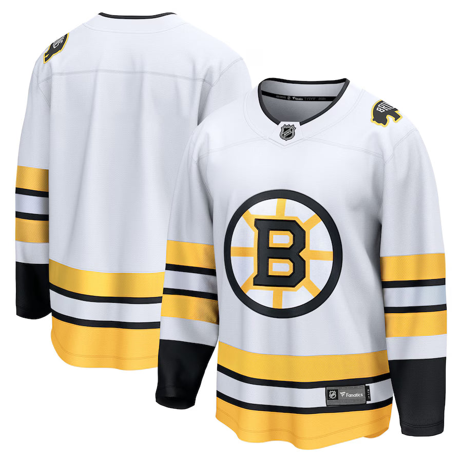 Boston Bruins NHL Fanatics Breakaway Away Jersey – White (USA Stock)