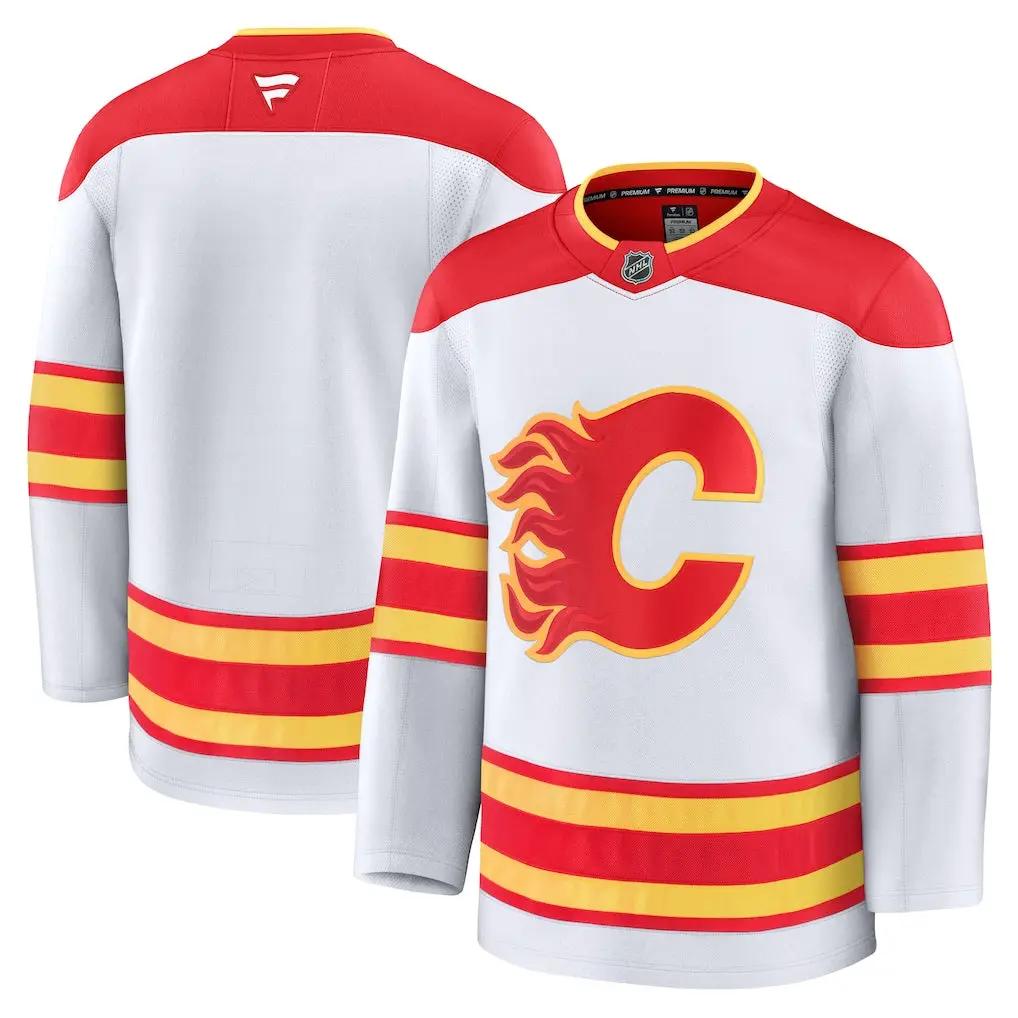 Calgary Flames NHL Fanatics Away Premium Jersey – White (USA Stock)