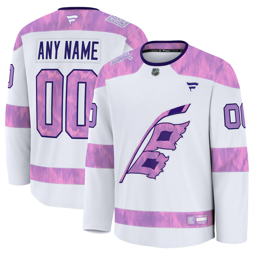 Carolina Hurricanes Fanatics 2026 Hockey Fights Cancer Custom Practice Jersey - White