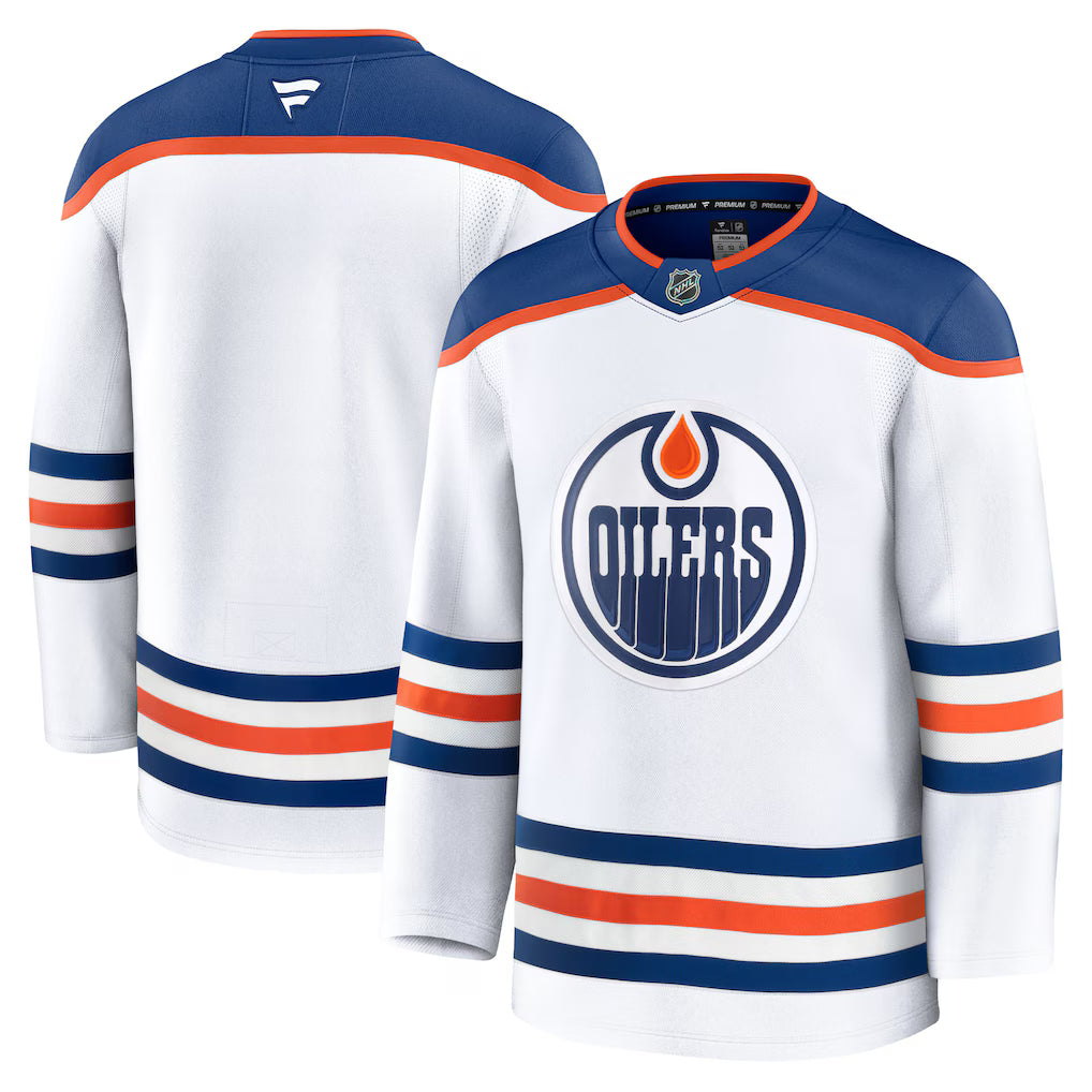Edmonton Oilers NHL Fanatics Away Premium Jersey – White (USA Stock)