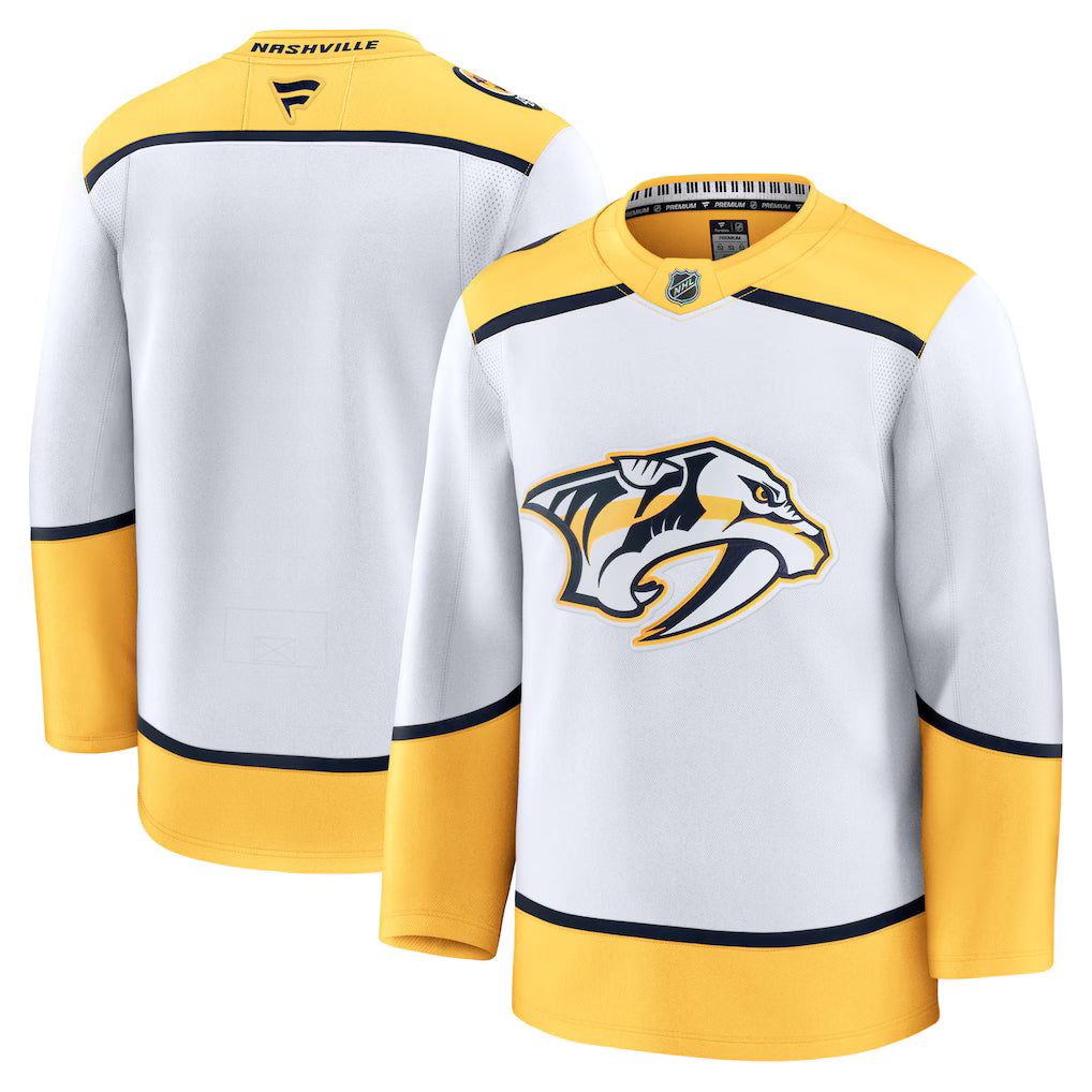 Nashville Predators NHL Fanatics Away Premium Jersey – White (USA Stock)